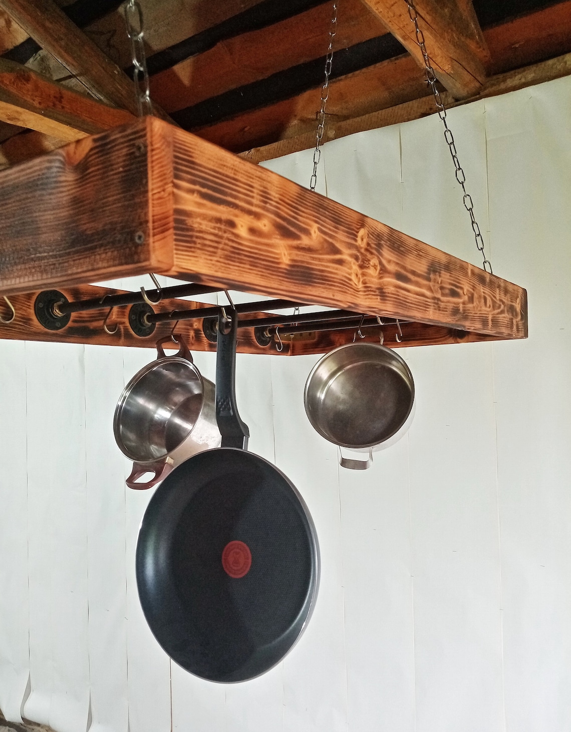 Industrial Pot Rack Kitchen Island Ladder Pot Rack Pot and Etsy