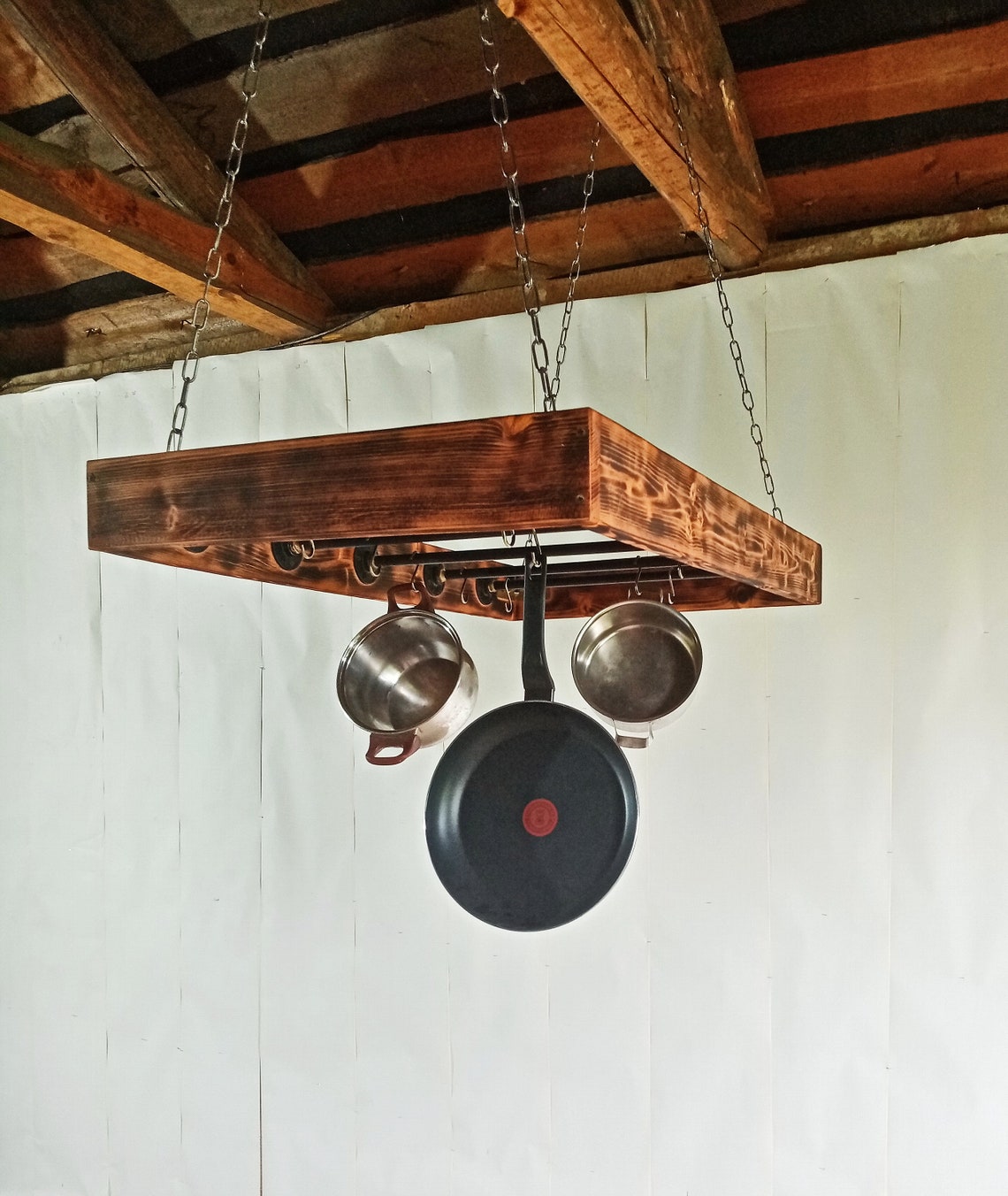 Industrial Pot Rack Kitchen Island Ladder Pot Rack Pot and Etsy