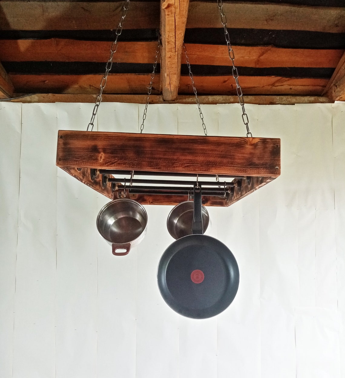 Industrial Pot Rack Kitchen Island Ladder Pot Rack Pot and Etsy