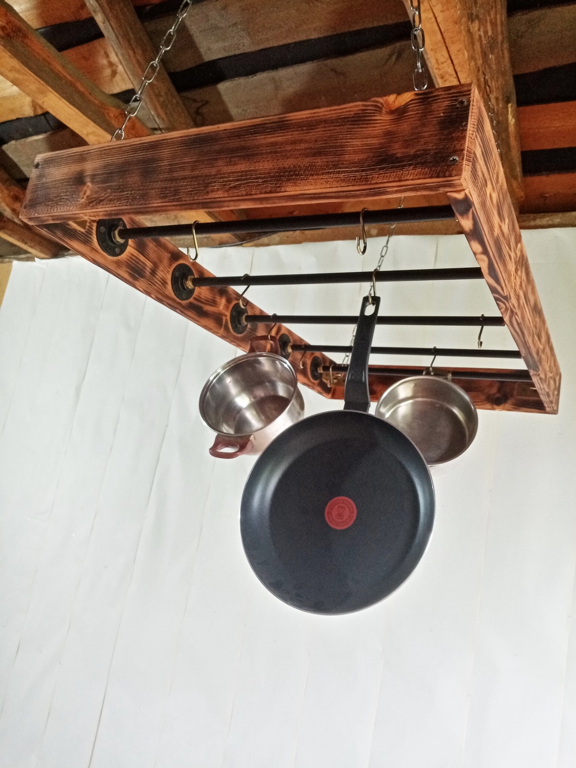 Industrial Pot Rack Kitchen Island Ladder Pot Rack Pot and Etsy