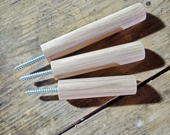 Modern Wood Wall Hook for Hanger, Hat Rack, Holiday Stocking Holder, Towel Bathroom Accessories