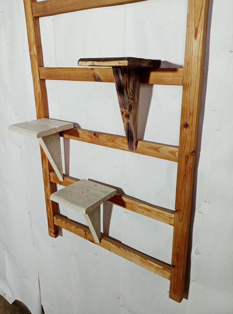 Ladder Shelf Storage Rack Shelves Farmhouse Ladder Pot Rack Etsy