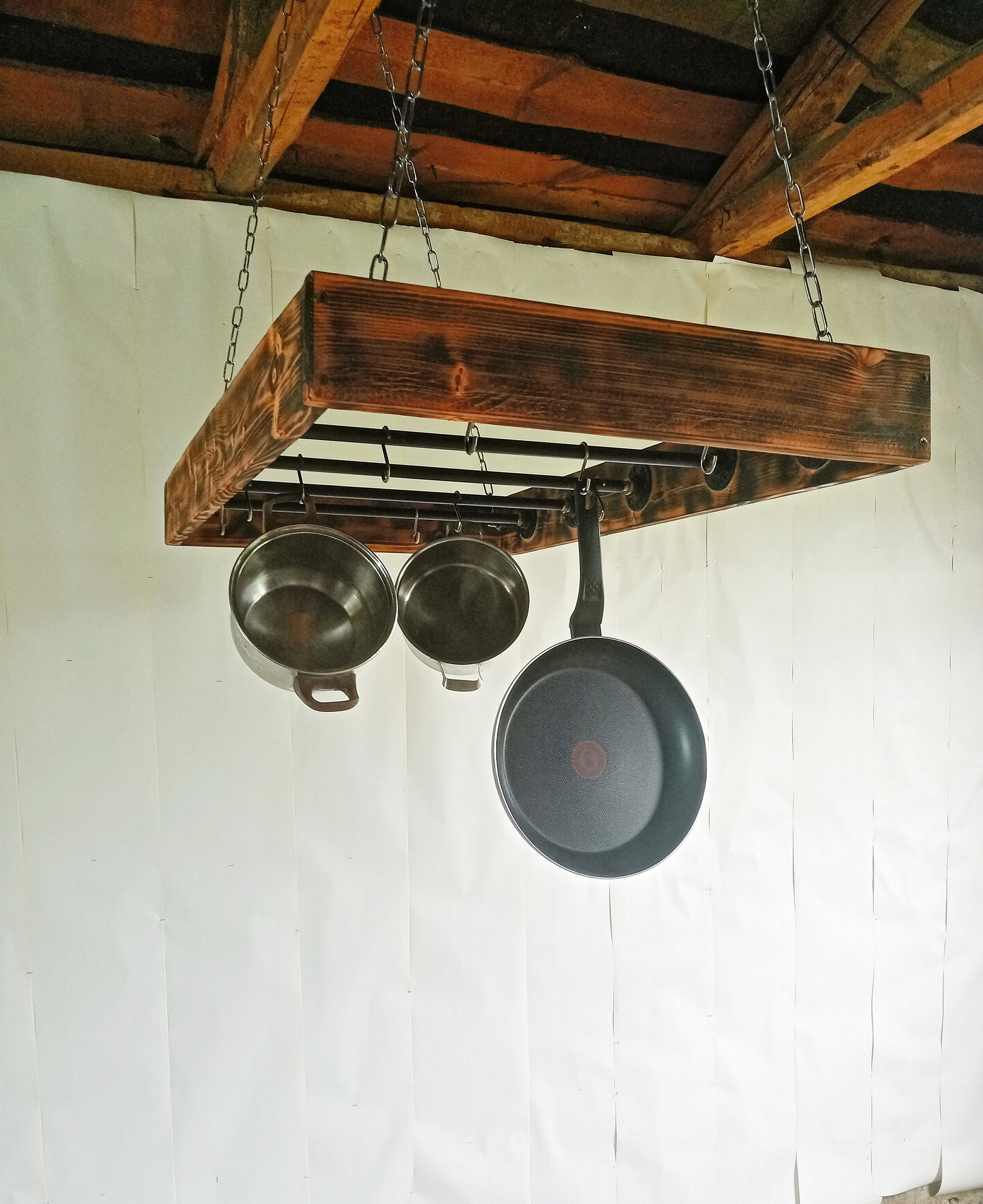 Industrial Pot Rack Kitchen Island Ladder Pot Rack Pot and Etsy
