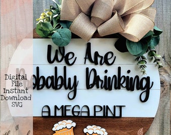 Mega Pint digital file, Mega Pint door hanger, digital download, Mega Pint SVG
