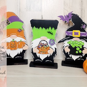 Halloween Gnome Shelf Sitter, Gnome Svg, Glowforge, Standing Gnome SVG, Laser Cut File, Holiday Gnome