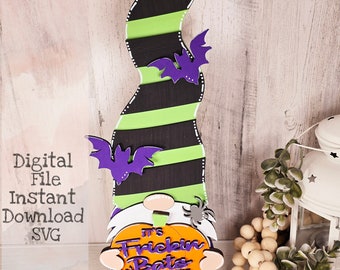 Its Frickin Bats, Halloween Gnome, Shelf Sitter, Standing Gnome, SVG, Halloween Sign, Bats SVG, Glowforge