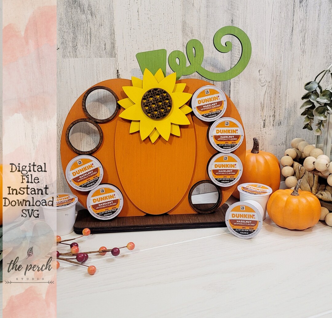 Coffee K Cup Holder, Coffee Pod Holder, Fall Kitchen Decor, Fall