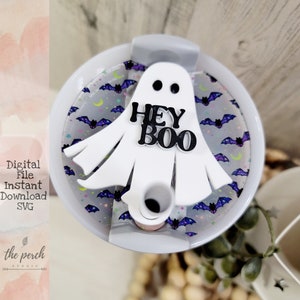 Halloween Stanley CupTopper, Hey Boo, Fantasma, Stanley Cup 40oz, Stanley Topper SVG, File digitale, SOLO 40oz