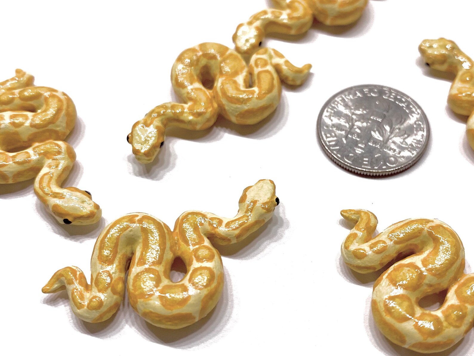 A Miniature Ball Python Snake Polymer Clay piebald Banana - Etsy
