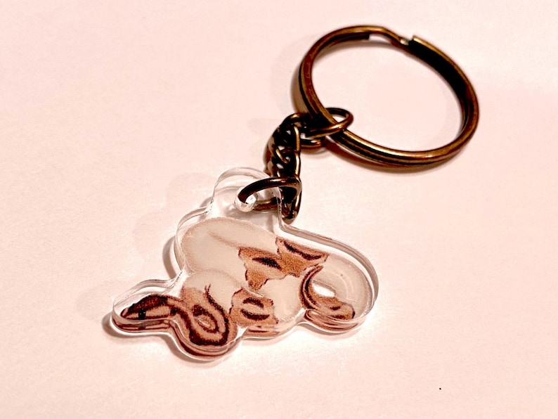 Ball python mini keychain Piebald
