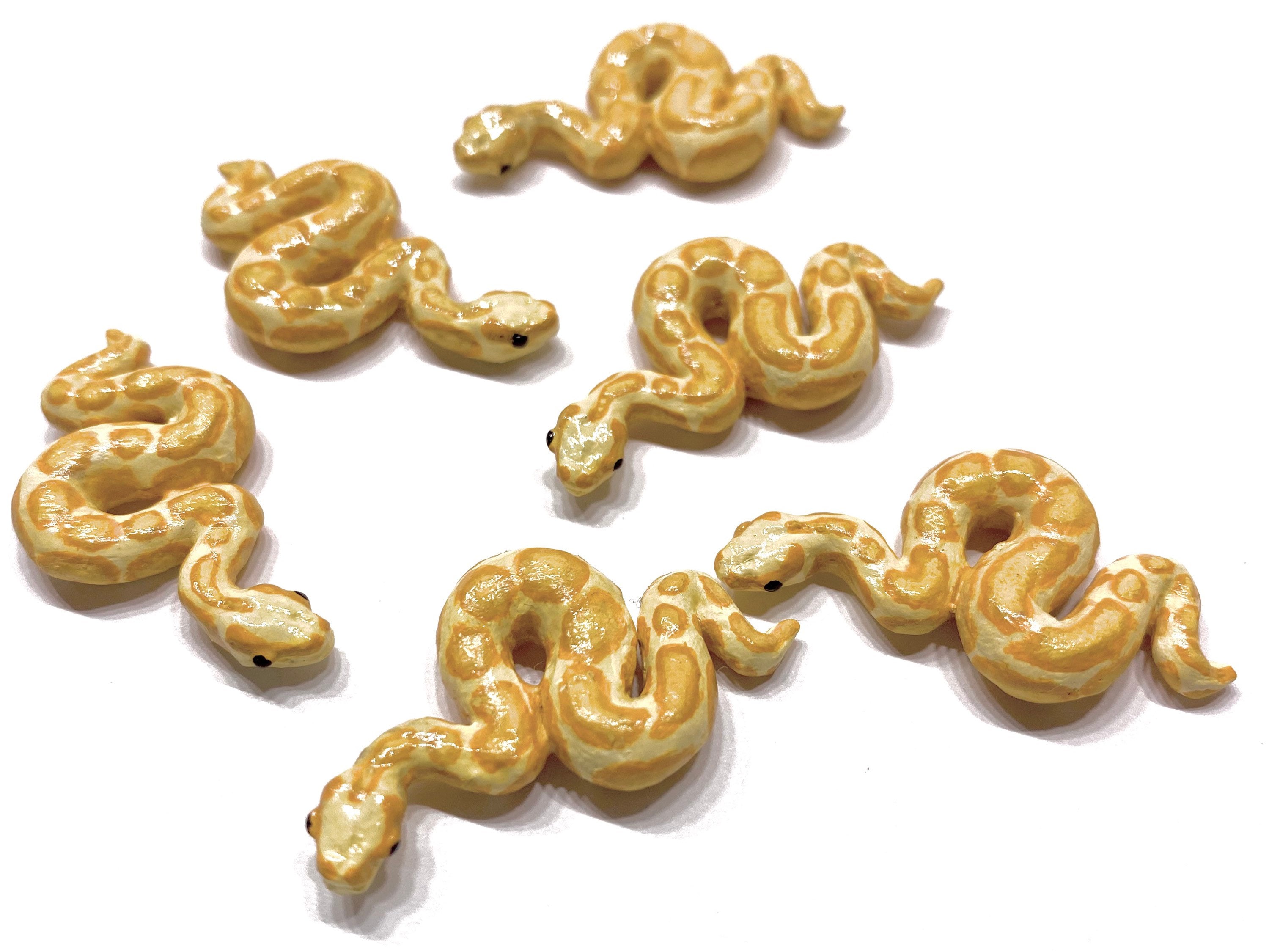 A Miniature Ball Python Snake Polymer Clay piebald Banana - Etsy