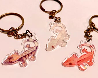 Crested gecko mini keychain