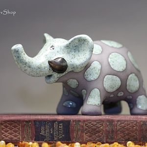 Figurine Elephant Handmade Ceramic Table Sculpture  Art  Elephant Decor Collectible  MADE TO ORDER