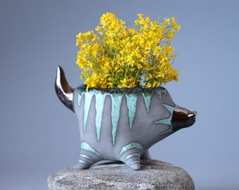 Jardiniere En Chat En Ceramique Etsy Jardiniere En Chat En Ceramique Etsy