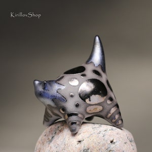 Small Ceramic Black Cat Sculpture Handmade Art Cute Cat Collection Tabletop Figurine Gift Cat Lover MADE TO ORDER