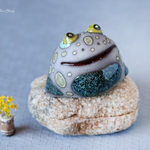Ceramic sculpture Frog, Handmade small toad figurine, Frog  gift, Collectible