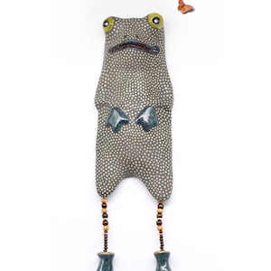 Handmade Ceramic Frog Wall Hanging: Eco-Style Decor, MADE TO ORDER!