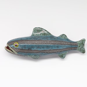 Handmade Ceramic Fish Wall Hanging: 3D Sculpture Art - MADE TO ORDER!