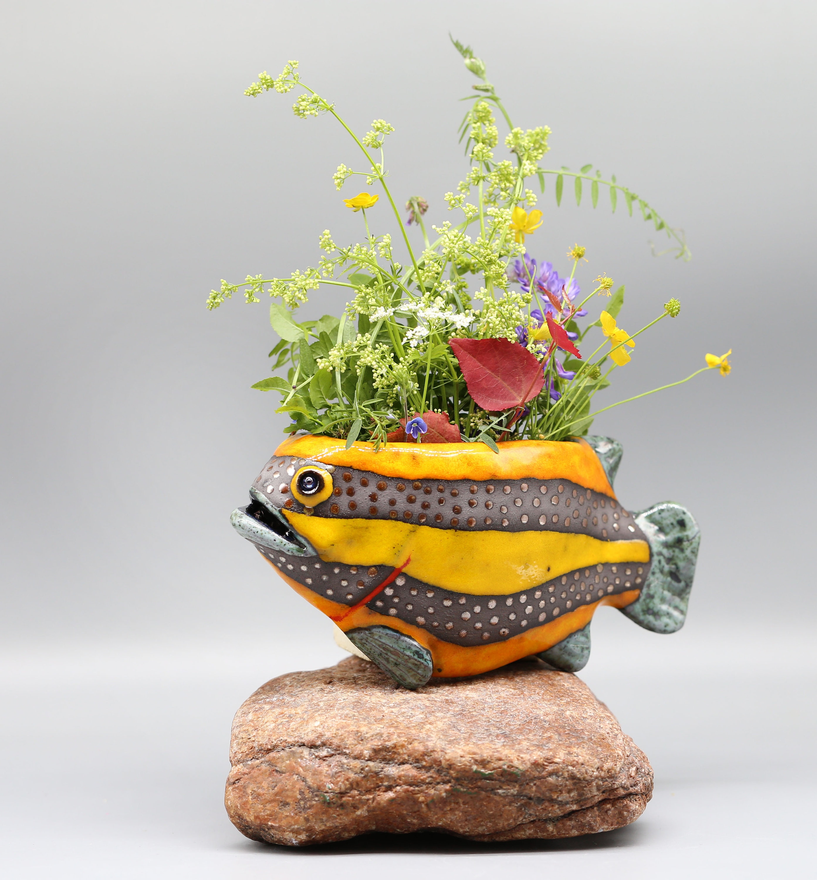 陶器の魚の花瓶 - Etsy 日本