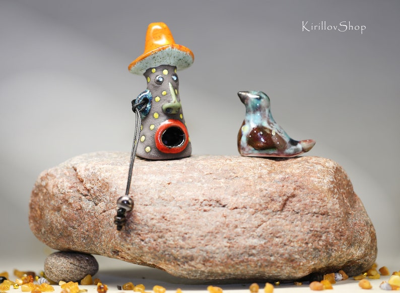Mini pipa fumante in ceramica, Fatta a mano, Pocket pipe, Regalo per un amico, Pipe artistiche, SU ORDINAZIONE immagine 8