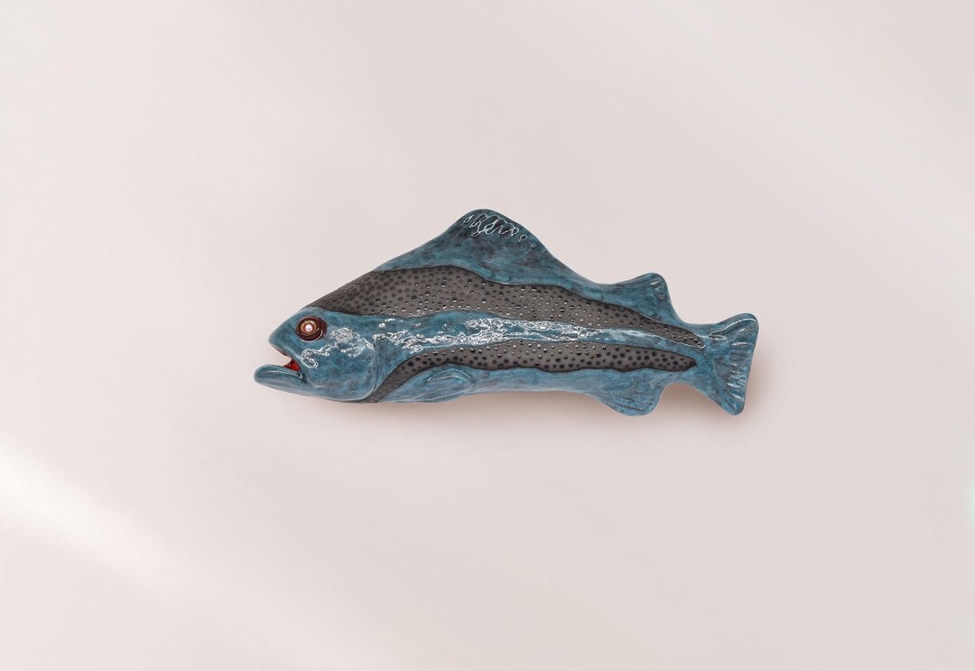 Ceramic Fish Wall Hanging, 3D Fish Wall Sculpture, Home Wall Decoration ...