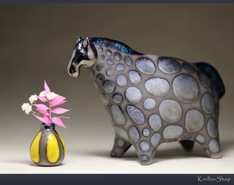 Handmade Ceramic Horse Sculpture: Bronze Glaze, Horse Lover Gift - MADE TO ORDER!