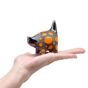Miniature cute  cat figurine, Ceramic cat sculpture, Small orange kitten, Handmade Art, Collectible, Cat lover gift, MADE TO ORDER