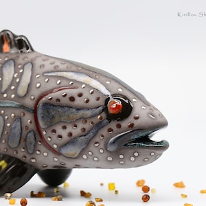 魚　陶器製　壁飾り 陶器の魚の壁飾り、手作り、漁師の贈り物、家の装飾、粘土アート