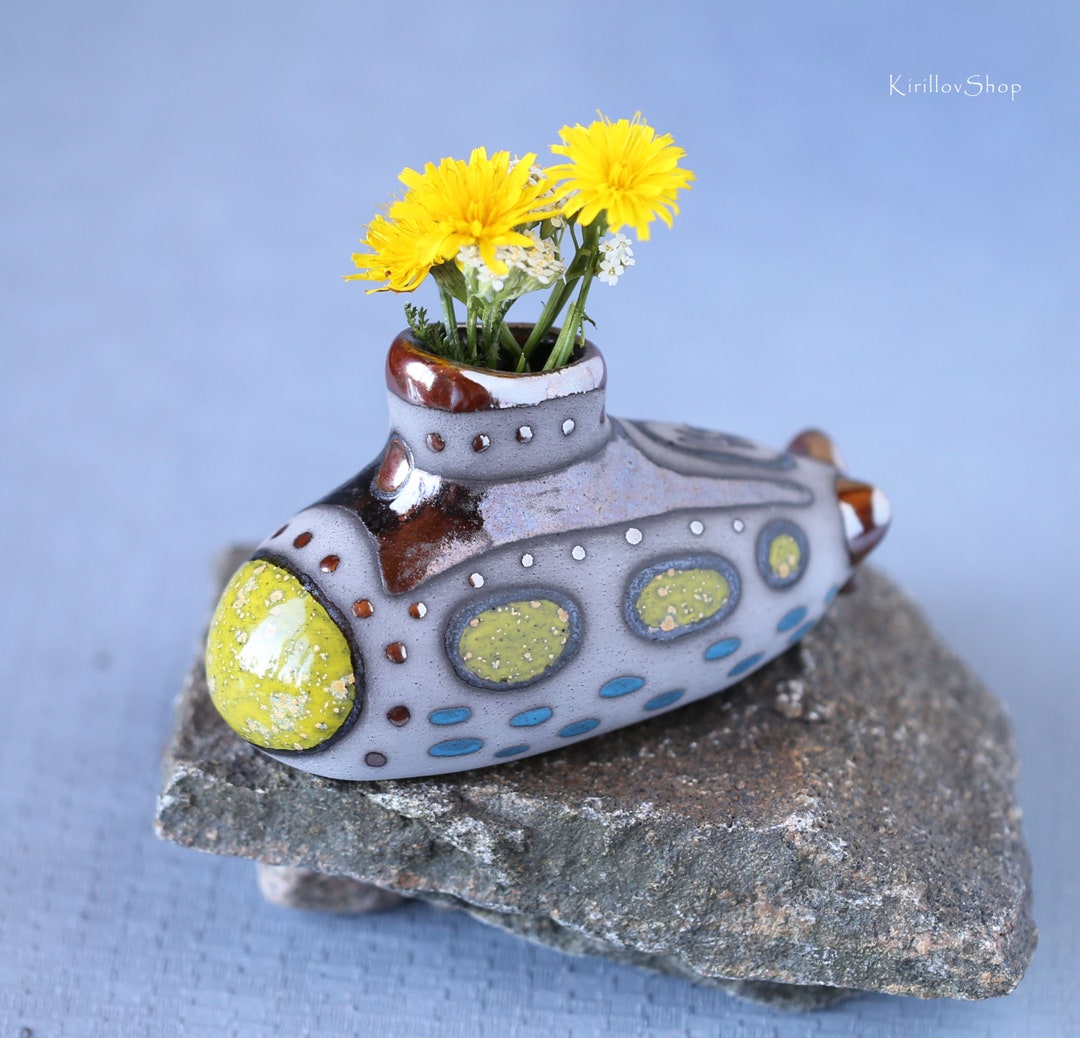 Vase for One Flower Small Ceramic Handmade Vase Submarine Etsy Ireland