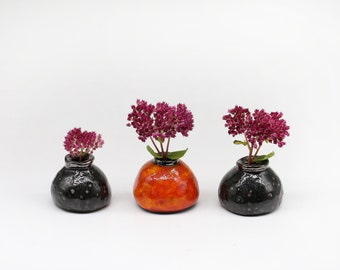 Small vase set of 3, Home decor, Mini vase set, Dry flower vase, Handmade ceramic