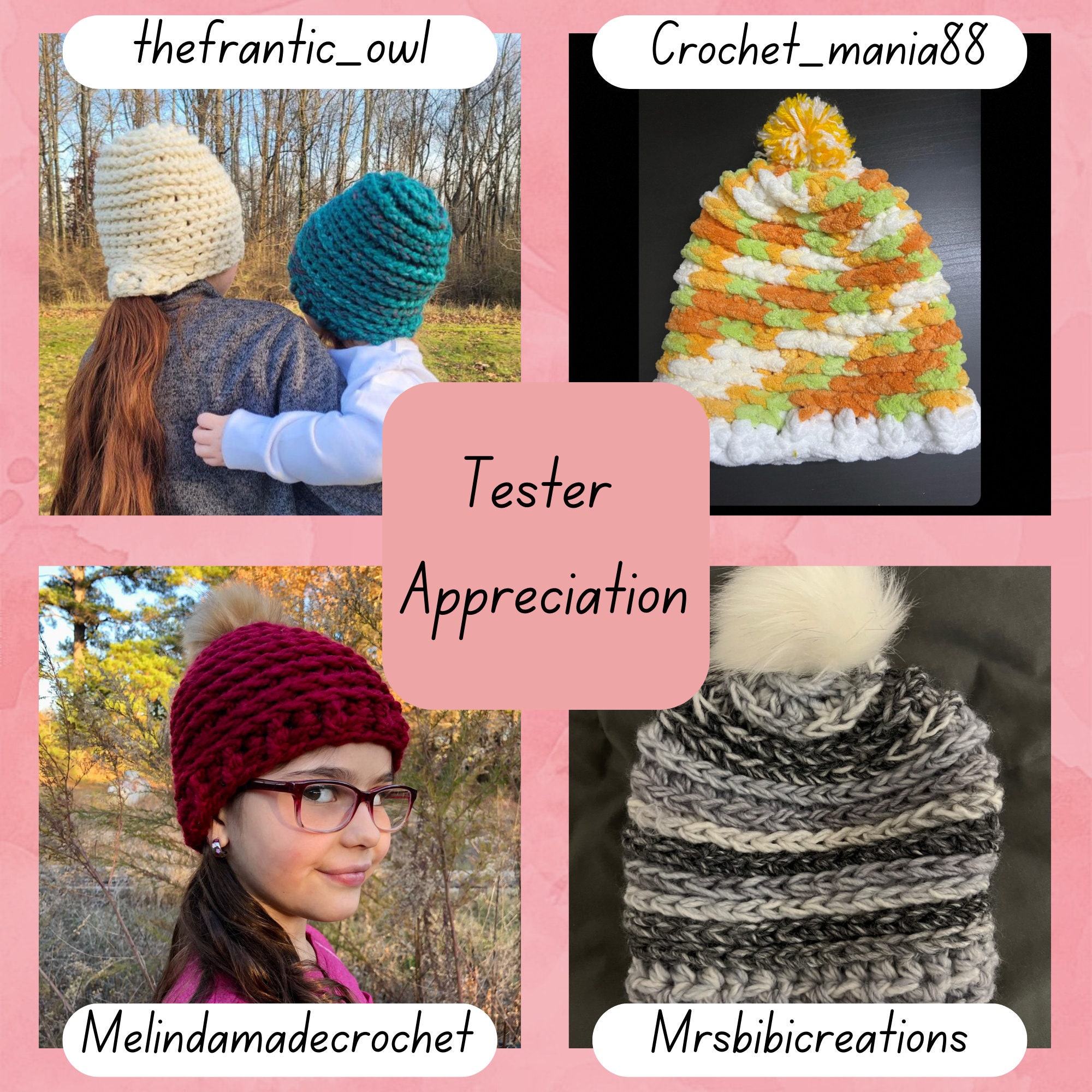 Digital Crochet Chunky Beanie Pattern: Adult, Child, Toddler  display picture 2