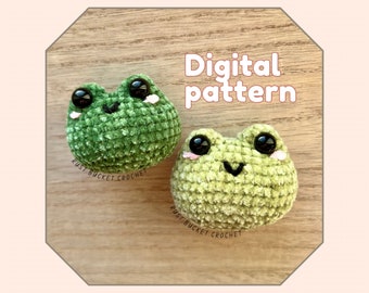 Wzór na szydełkowy brelok z żabą: łatwy wzór Chenille Amigurumi (cyfrowy PDF)