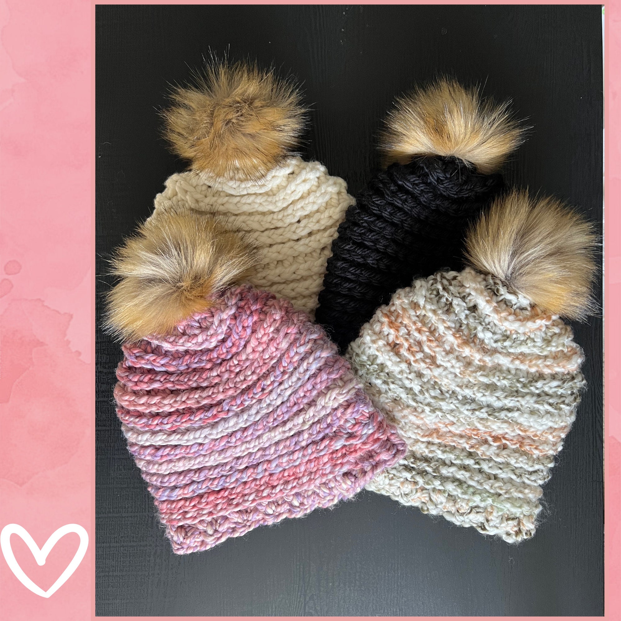 Digital Crochet Chunky Beanie Pattern: Adult, Child, Toddler 