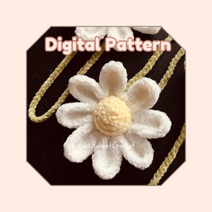 Crochet Daisy flower pattern, car charm, car hanger