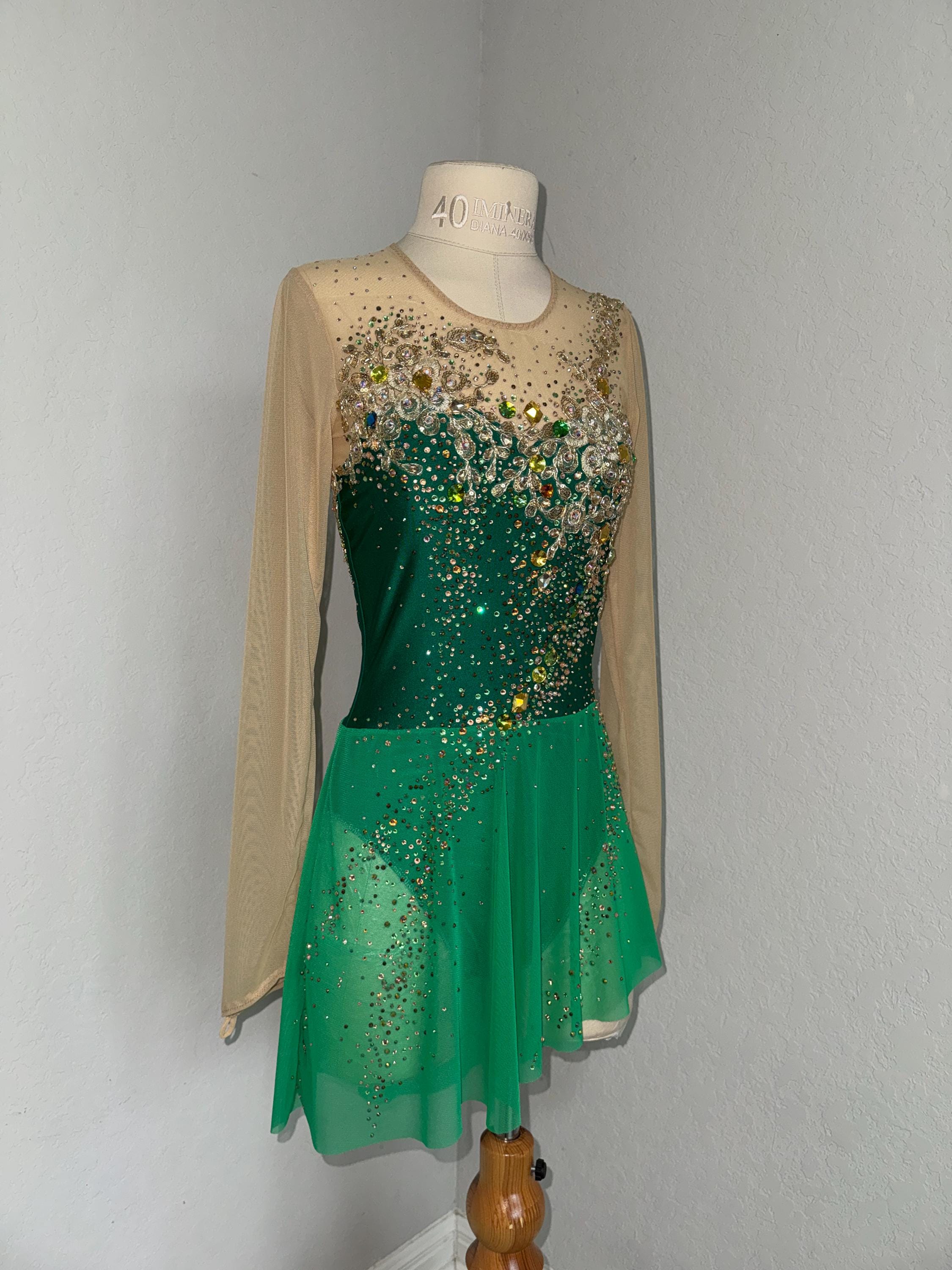 Green Figure Skater Dress - Etsy
