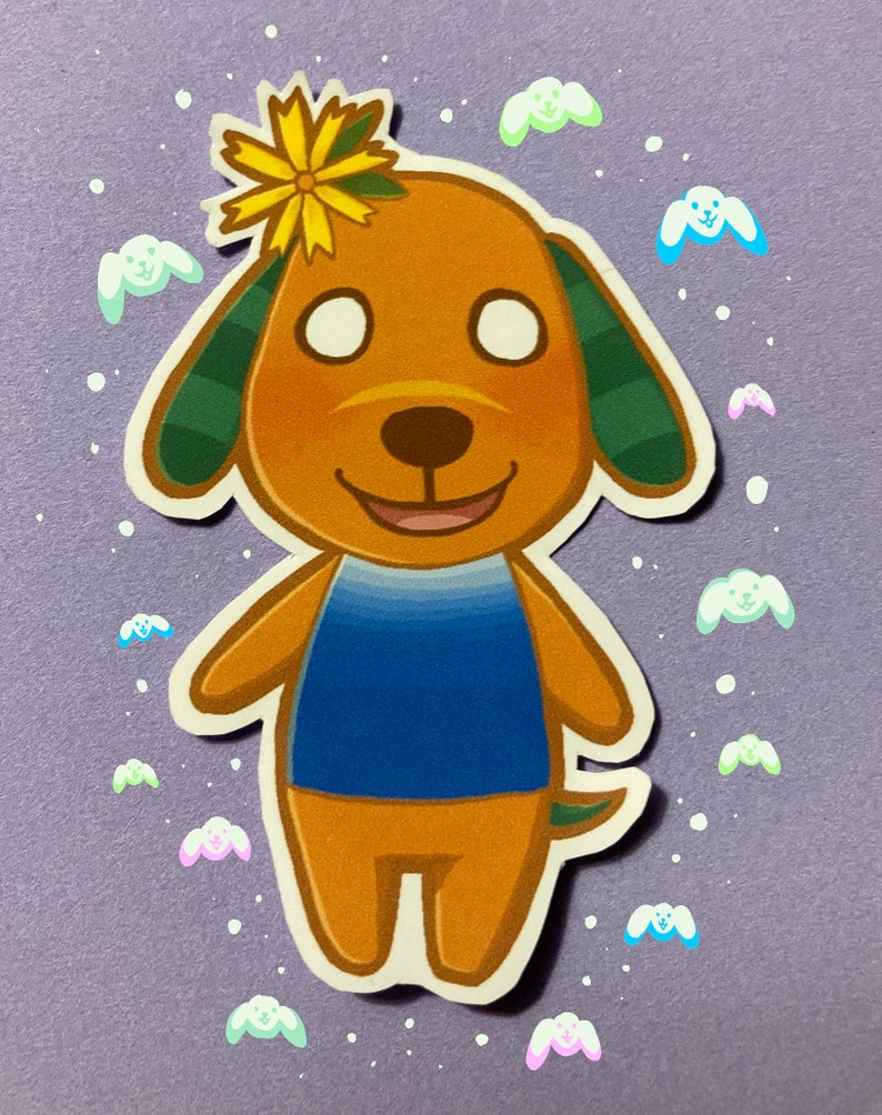 Biskit Animal Crossing Sticker Etsy