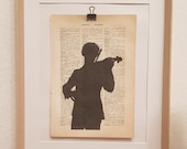 Art Print of Sherlock Holmes Silhouette, on Antique Book Page from 1897, 221b Bakerstreet, Doctor John Watson, Benedict Cumberbatch