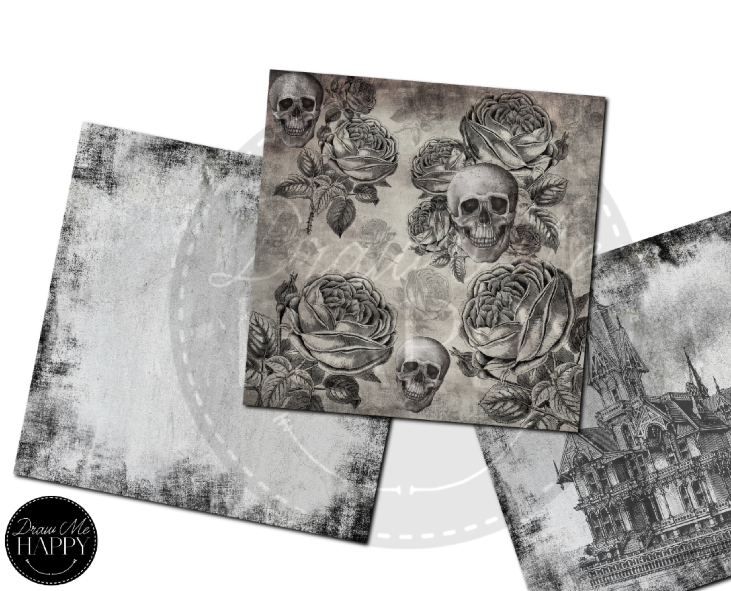Haunted Paper Vector Vintage Haunted House Halloween Digital Paper Pack (12x12, JPEG) - Etsy