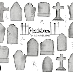 Grafsteen clipart, aquarel grafstenen, kerkhof clipart, grafsteen clipart, begraafplaats clipart, kerkhof aquarel, kerkhof hek
