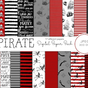 Pirate Digital Paper, Pirate Digital Background, Pirate Scrapbook, Pirate Decorations, Vintage Map Paper, Pirate Prints, Pirate Pattern