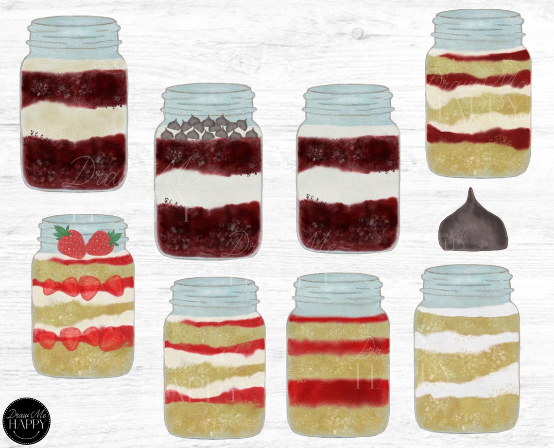 Cake Clipart Mason Jar Clipart Mason Jar Cake Cake In A Etsy México