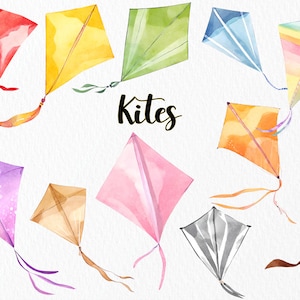 Aquarel vlieger clipart, vlieger clipart, vlieger graphics, vliegers clipart, vliegeren, kinder clipart, leuke clipart, festival, eerlijk, kwekerij