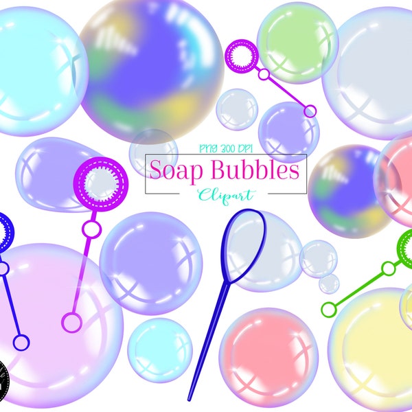 Bubbles Clipart, Soap Bubbles Overlay, Bubbles, Rainbow Bubbles, Bubbles Png, Bath Clipart, Bubble Bath Clipart, Planner Clipart, Bubble Gum