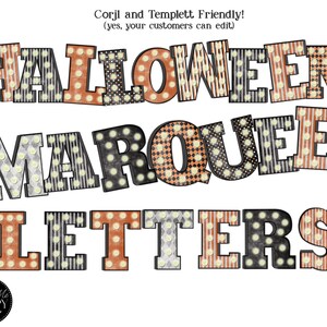 Marquee Letters, Marquee Halloween PNG, Rustic Marquee Letters, Halloween Letters, Marquee Alphabet PNG, Marquee Alpha Pack, Marquee Numbers