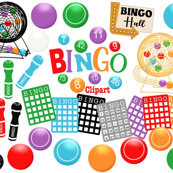 Bingo Clipart, Bingo Png, Bingo Graphics, Bingo Card Clipart, Bingo Balls Clipart, Bingo Cage And Balls, Bingo Daubers, Bingo Party, Kids