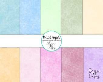 Pastel Colors Digital Papers,Digital paper pack, Paper Textures, Pastel Backgrounds, Printable, Commercial Use