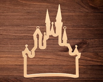 Wood Disney Castle, Wood Shape, Wood Cutout, Door Hanger, Wall Décor, Wooden Castle Cutout, Wreath, Front Door, Cinderella