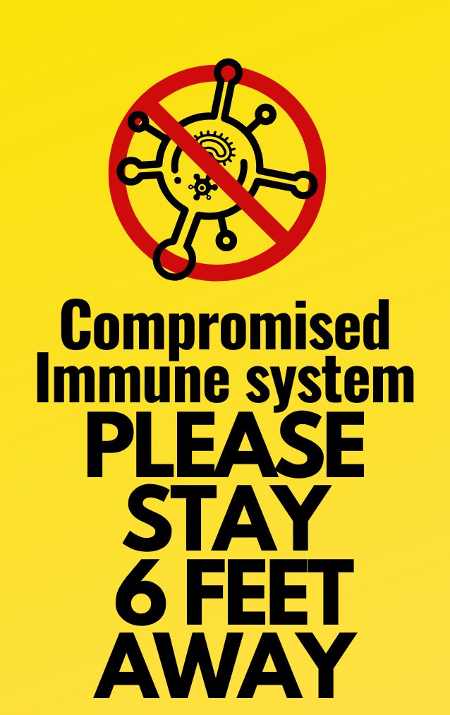 Immunocompromised social distance badge- Covid-19 risk factor badge -…