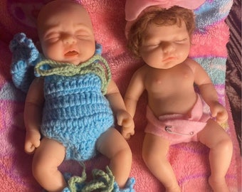 Twin Reborn Baby Dolls Full Silicone