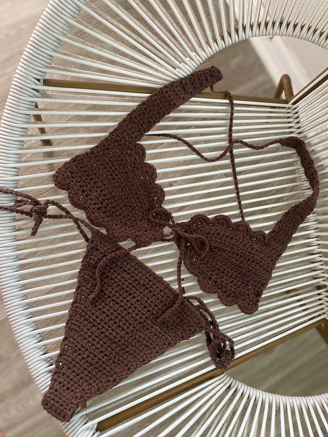 RAQUEL CROCHET PAISLEY CAVIAR WOMENS BIKINI TOP